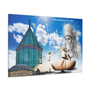 Mevlana Türbesi ve Semazen kanvas tablo