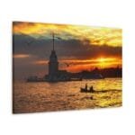 Günbatımı ve Kızkulesi kanvas tablo