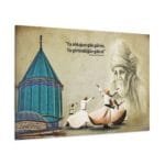 Mevlana Türbesi ve Semazen kanvas tablo