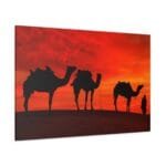 Günbatımı ve Develer kanvas tablo