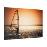 Gün Batımında Yelkenli Kanvas tablo