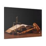 kitap ve tokmak kanvas tablo