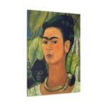 Frida Kahlo Self Portrait Wit a Monkey Kanvas Tablo