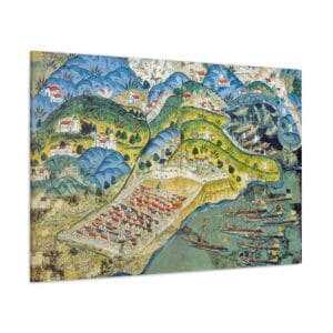 Matrakcı Nasuh 1543 Nice Kuşatması'nda Barbaros İle Birlikte Fransız Filosu Kanvas Tablo